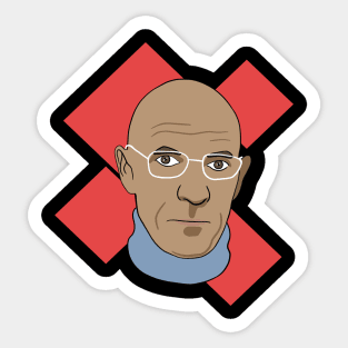 Michel Foucault - Portrait With Squares Sticker